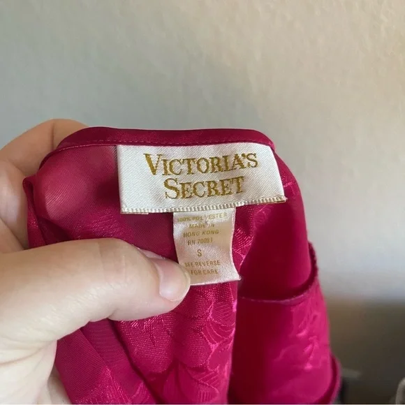 90s Victoria Secret Gold Label Red Floral Bodysuit Coquette Sheer Women's Small - Picture 7 of 8